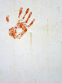 Close-up of text on wall