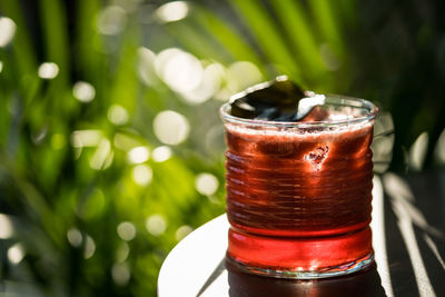 Close-up of drink on table