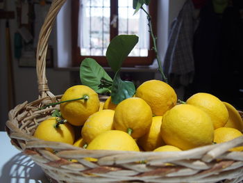 Close-up of fruits in basket