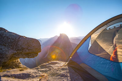 Scenic view of mountains against clear sky