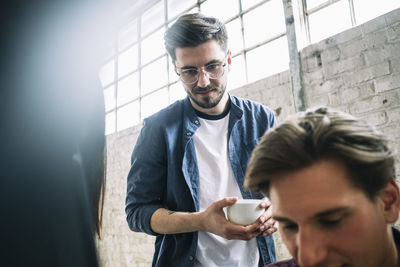 Young man drinking coffee