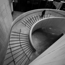 High angle view of spiral stairs