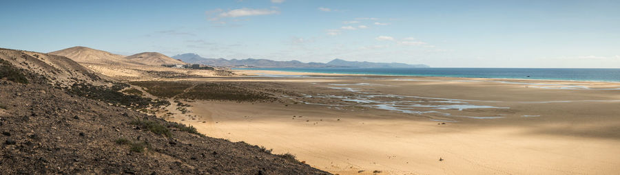 Scenic view of beach against sky