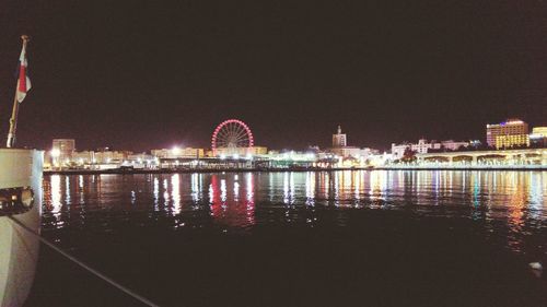 Illuminated city at night