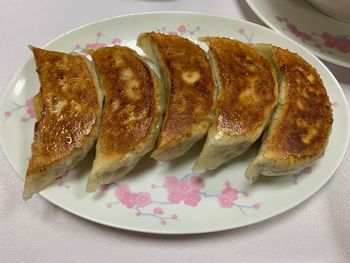 High angle view of meal served in plate