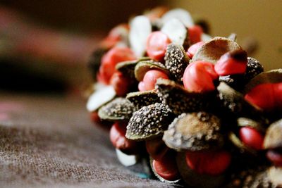 Close-up of strawberries on table