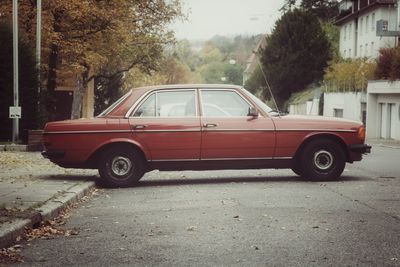 Vintage car on street in city