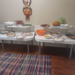 High angle view of breakfast served on table