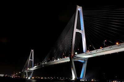 Low angle view of suspension bridge