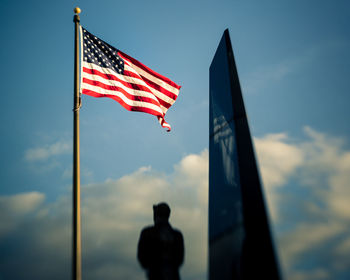 Low angle view of american flag