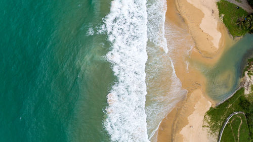 High angle view of beach