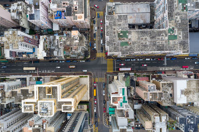 High angle view of buildings in city