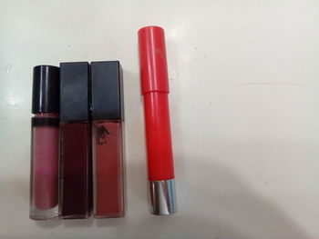 Close-up of red wine on table