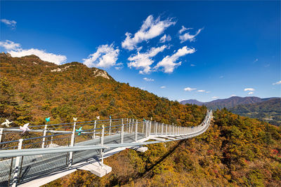 High angle view of bridge against sky