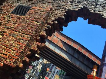 Low angle view of buildings against sky