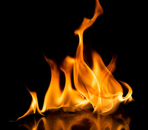 Close-up of bonfire at night
