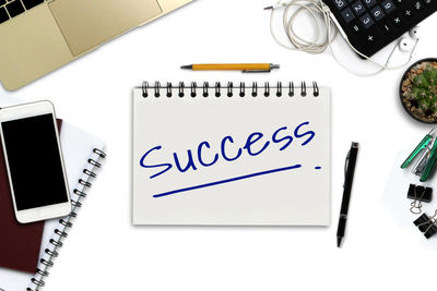 High angle view of text on paper