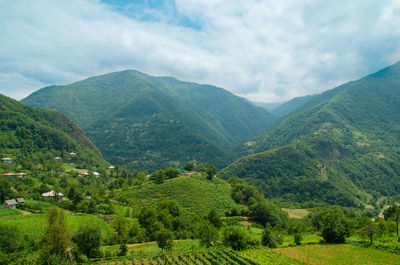 Scenic view of mountains against sky