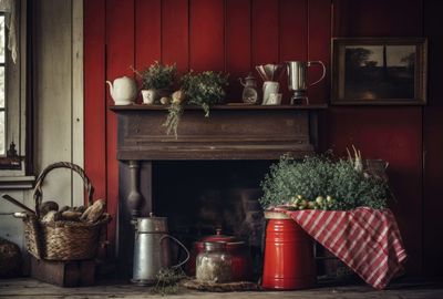 Potted plants on table