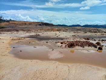 Scenic view of beach against sky