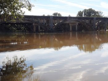 Bridge over river against sky