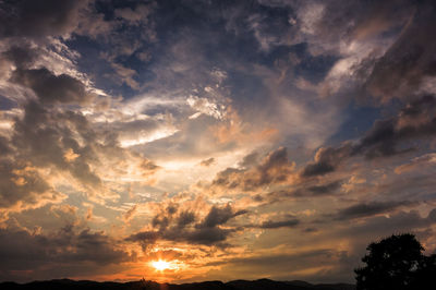 Scenic view of cloudy sky during sunset