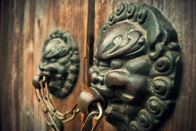 Close-up of wooden door