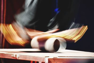 Low section of man dancing on stage