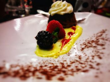 Close-up of ice cream in plate