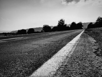 Empty road along empty road