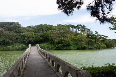 Bridge over river against sky