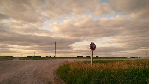 Country road on cloudy day