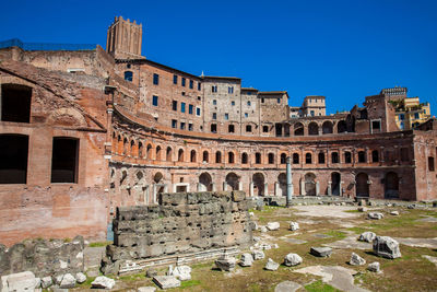 Ancient ruins of the market of trajan thought built in in 100 and 110 ad in rome