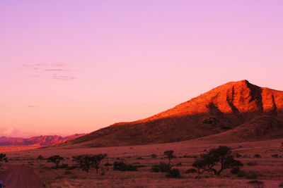 Scenic view of mountains against clear sky