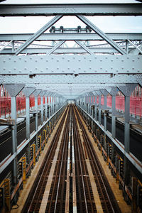 Railroad tracks against sky