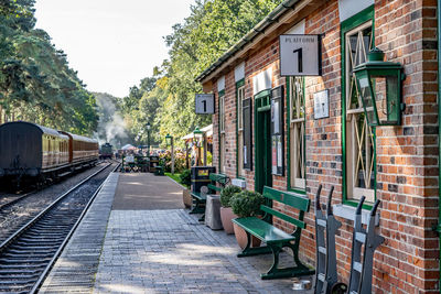 An empty train station and platform