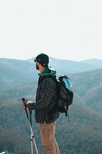 Man are looking at mountains view