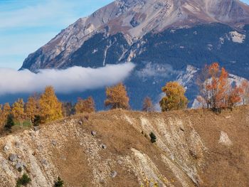 Panoramic view of landscape and mountains against sky