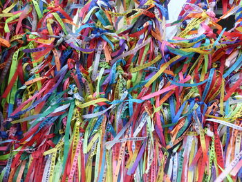 Full frame shot of multi colored ribbons