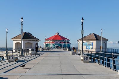 View of building against clear blue sky