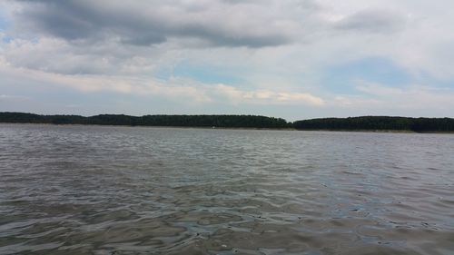 Scenic view of sea against cloudy sky