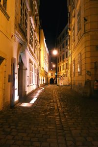 View of city street at night