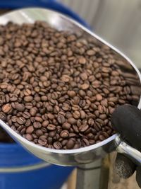 High angle view of coffee beans