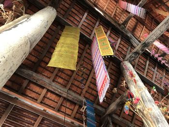 Low angle view of multi colored building