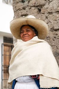 Portrait of a woman wearing hat
