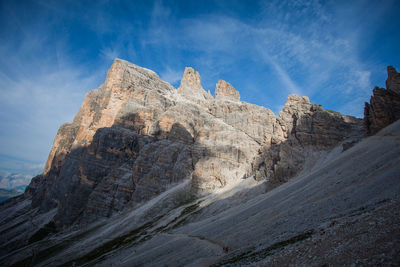 Low angle view of mountains against sky