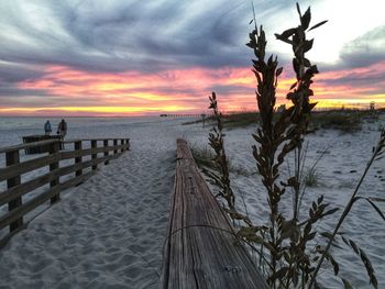 Scenic view of sea against sky at sunset