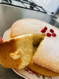 Close-up of cake on table