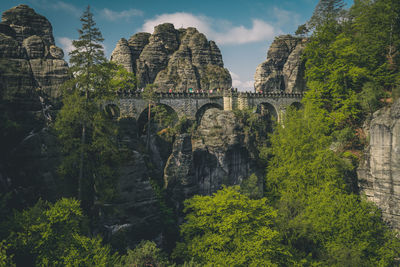 Bastei brücke, elbsandsteingebirge, sächsische schweiz, sachsen.