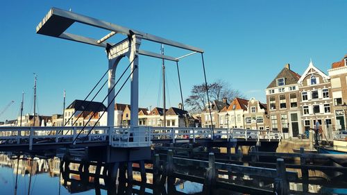 View of buildings against clear sky